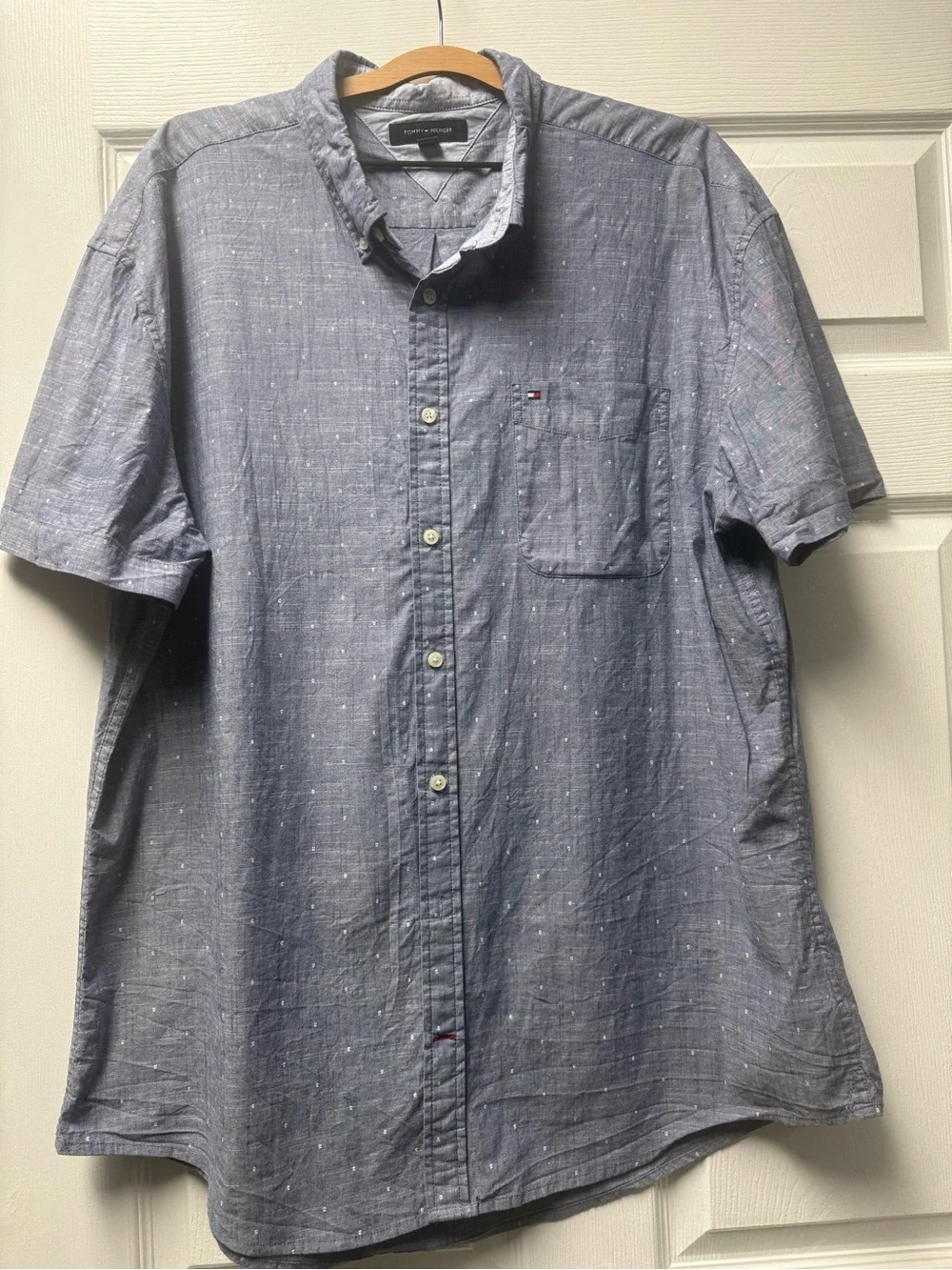 Tommy Hilfiger Light Blue Short-Sleeve Button-Down Shirt